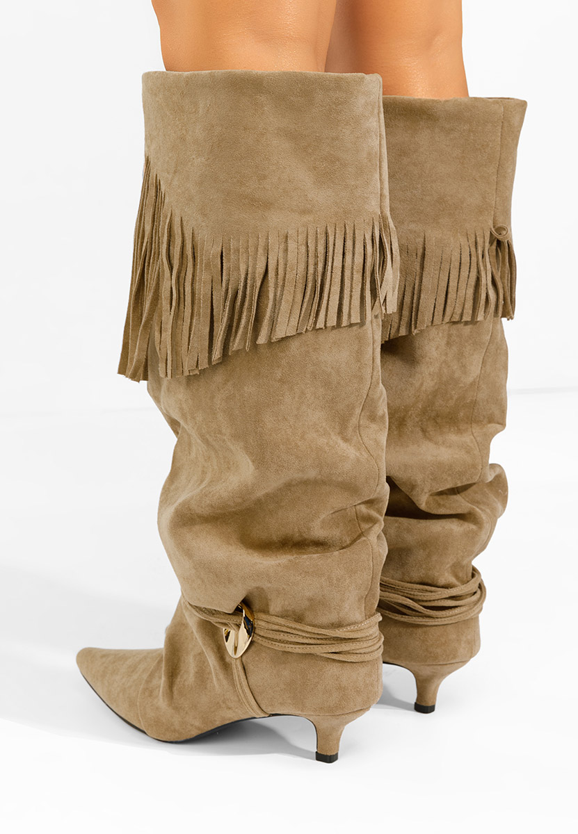 Cizme inalte dama Marcela kaki