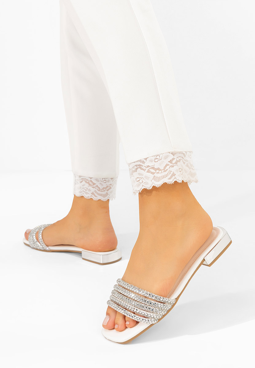 Papuci dama Emiko albi