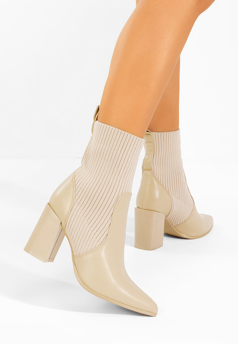 Botine cu toc gros Vinuele V2 kaki