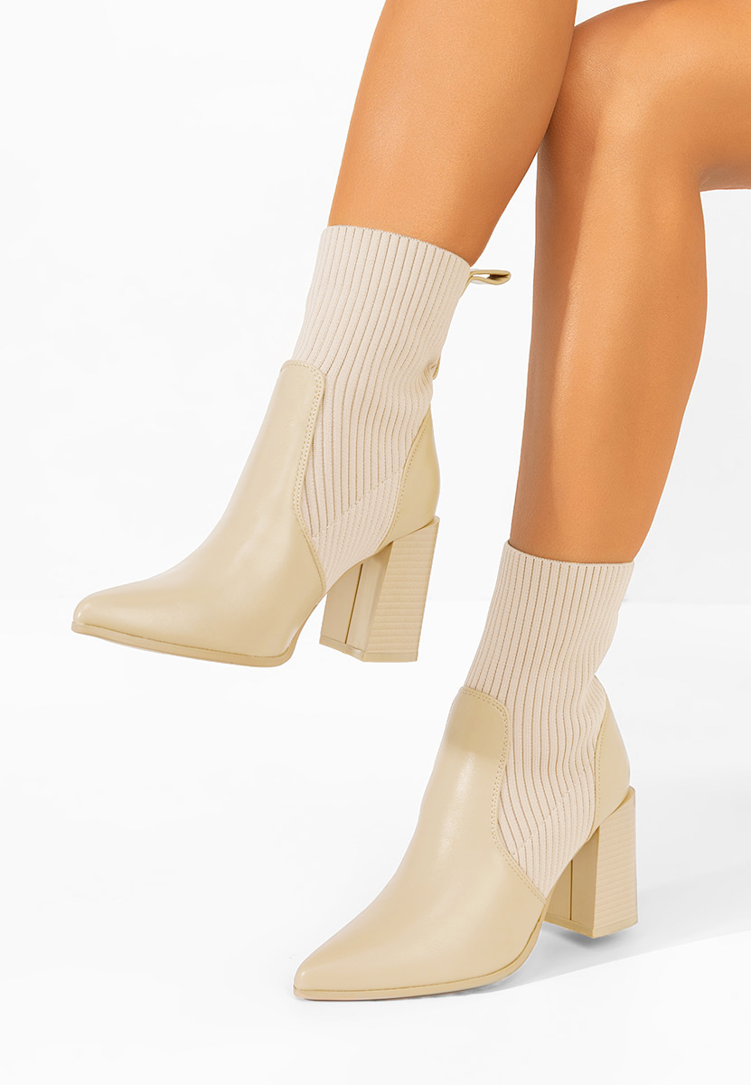 Botine cu toc gros Vinuele V2 kaki