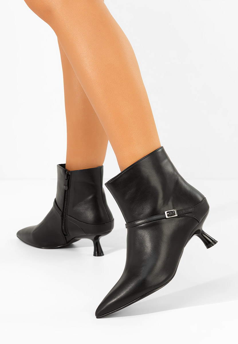 Botine cu toc subtire Ovoria negre