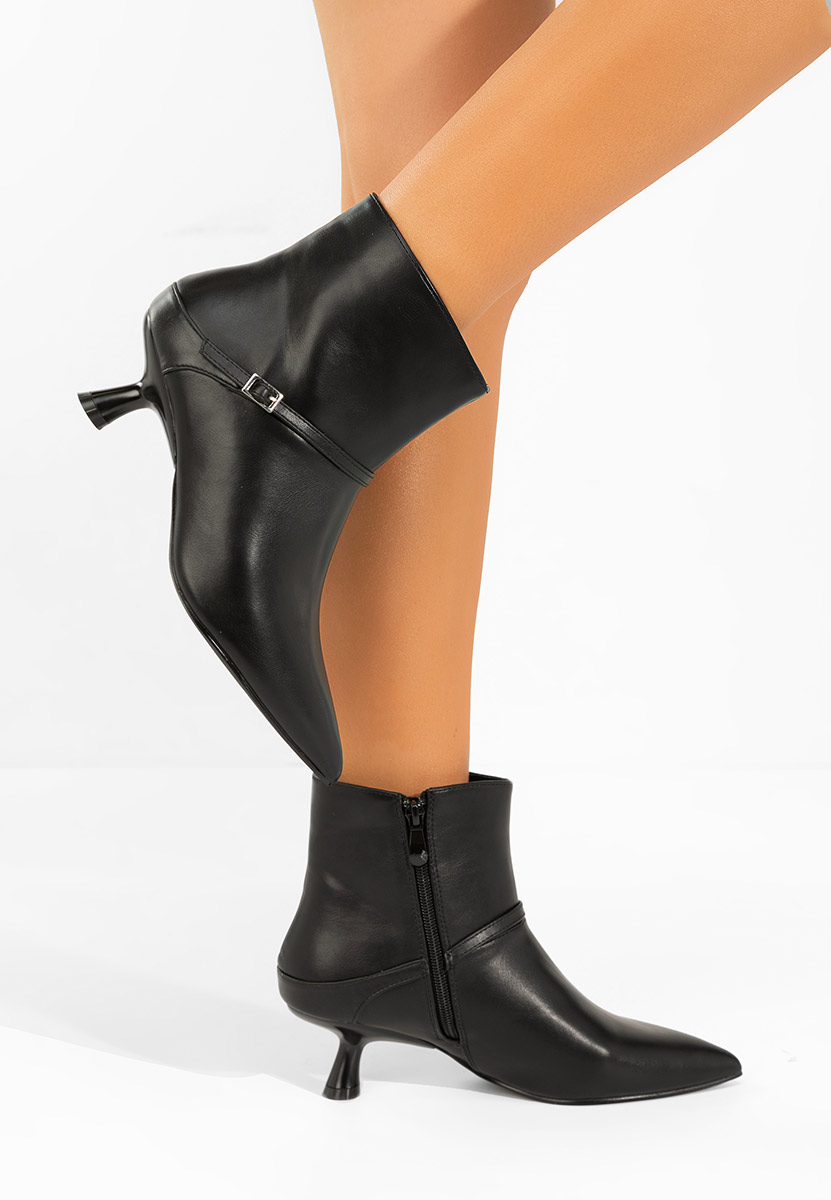 Botine cu toc subtire Ovoria negre