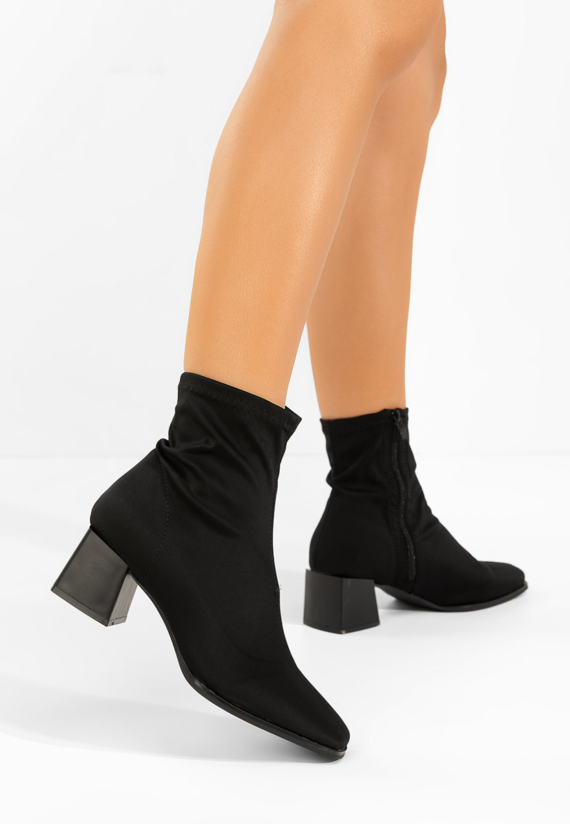 Botine cu toc gros Florinia negre