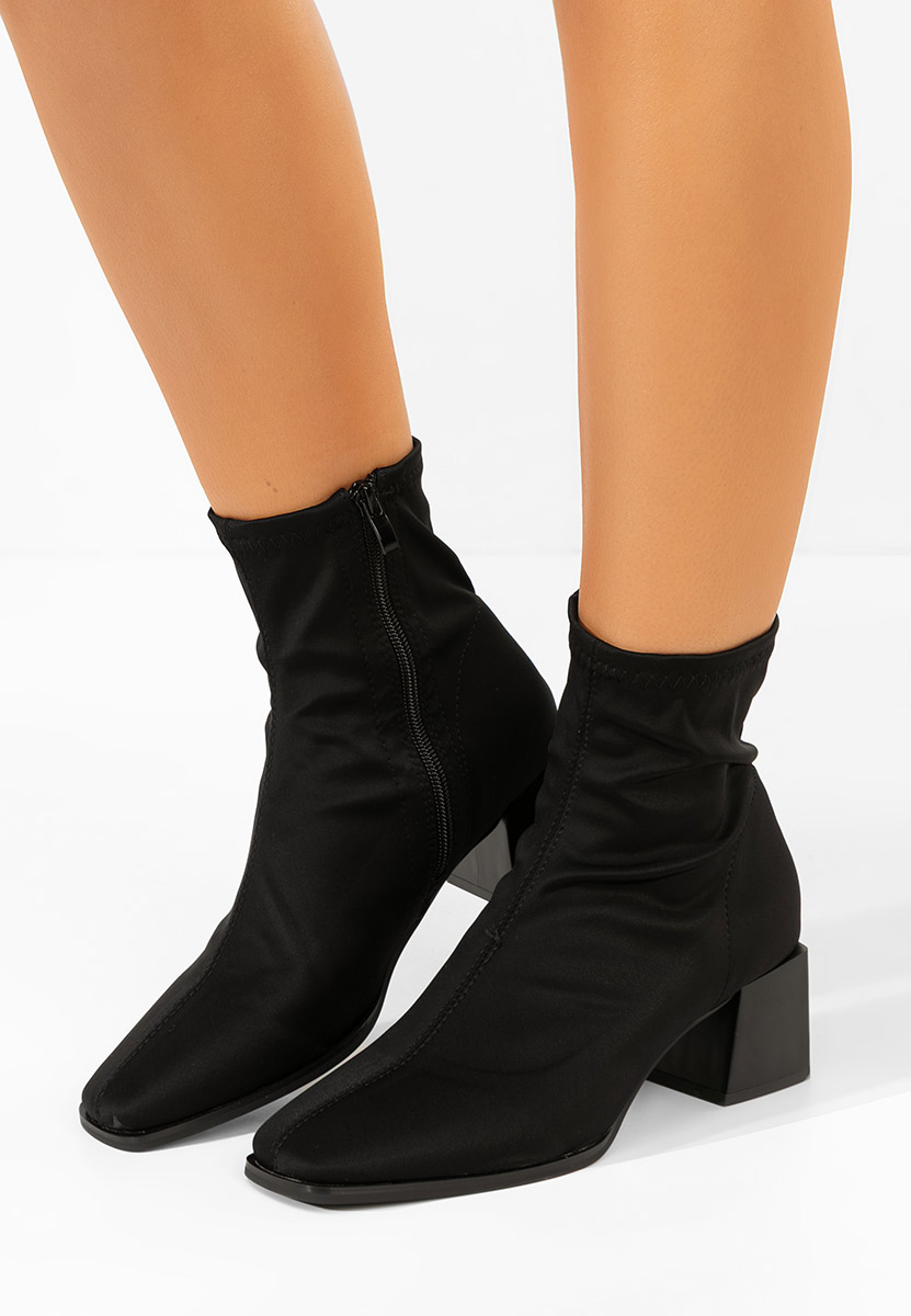Botine cu toc gros Florinia negre