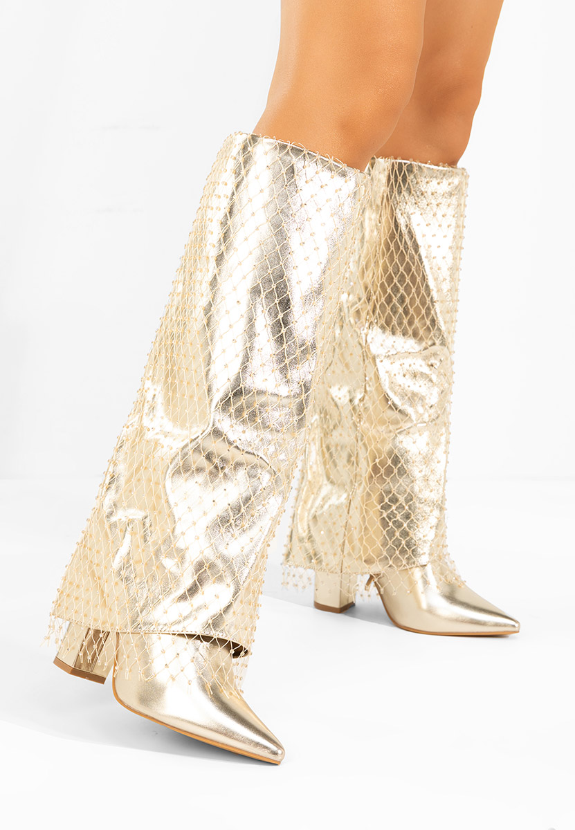 Cizme inalte dama Naelia aurii