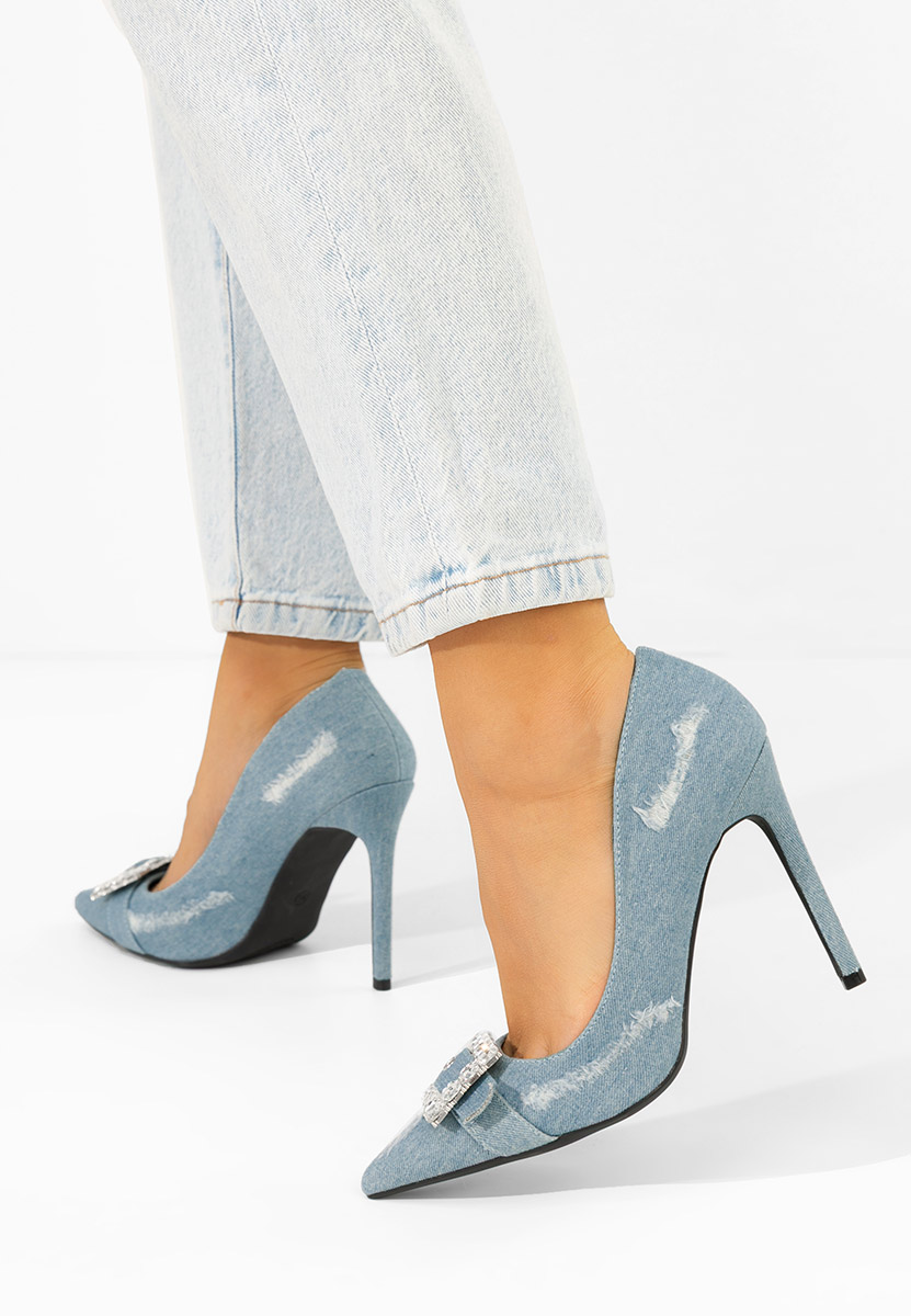 Pantofi stiletto Calrisa denim