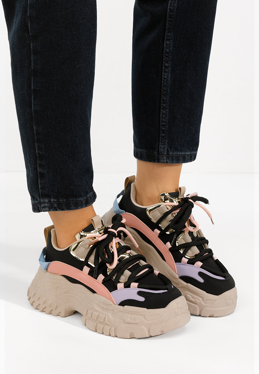 Sneakers cu platforma Elvora negri