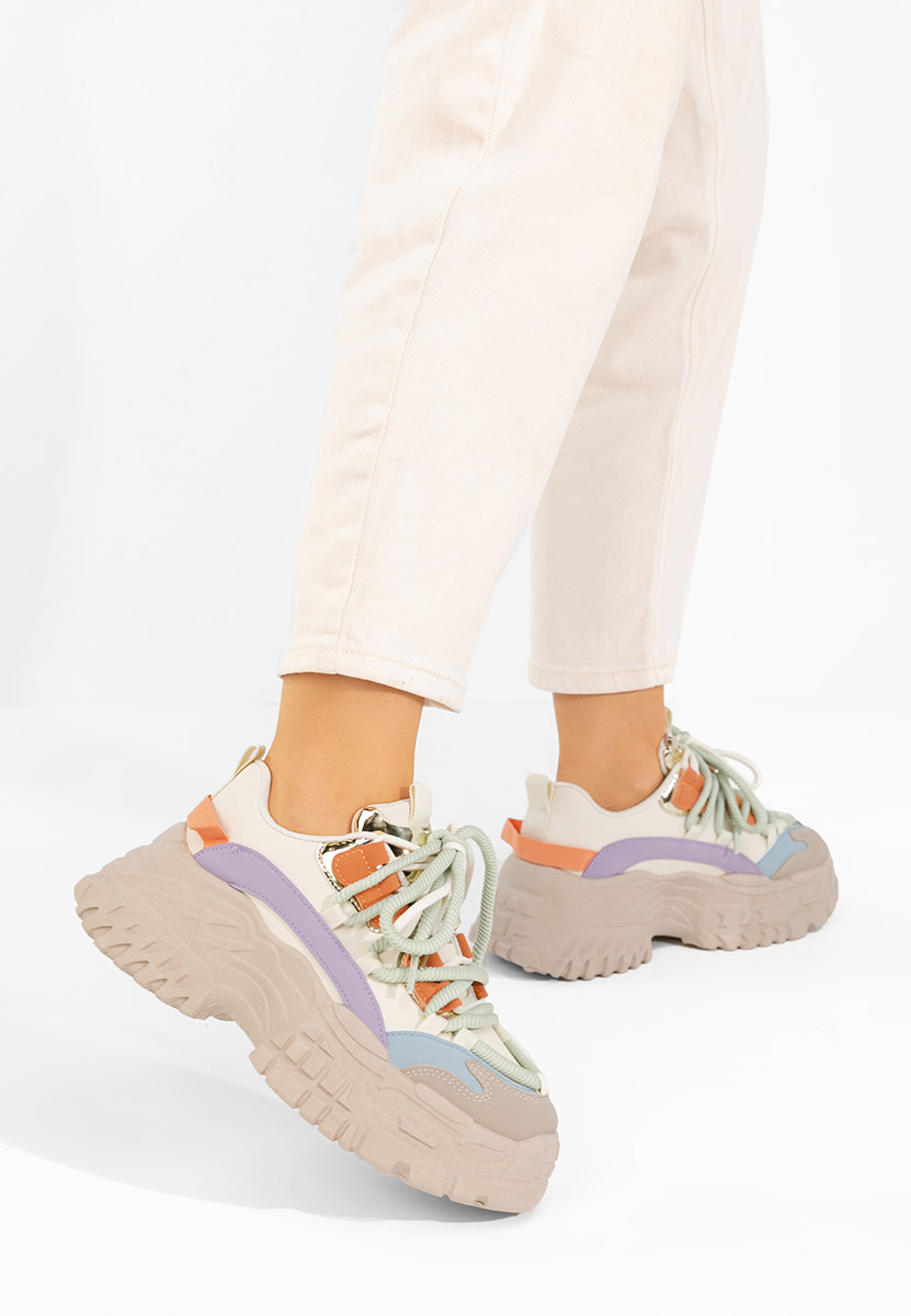 Sneakers cu platforma Elvora kaki