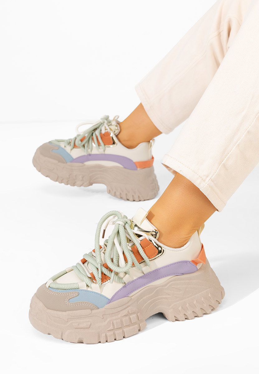 Sneakers cu platforma Elvora kaki