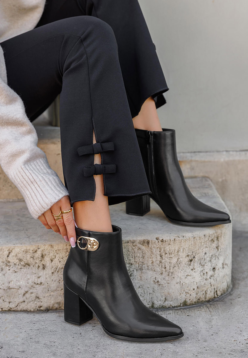 Botine cu toc gros Rovina negre