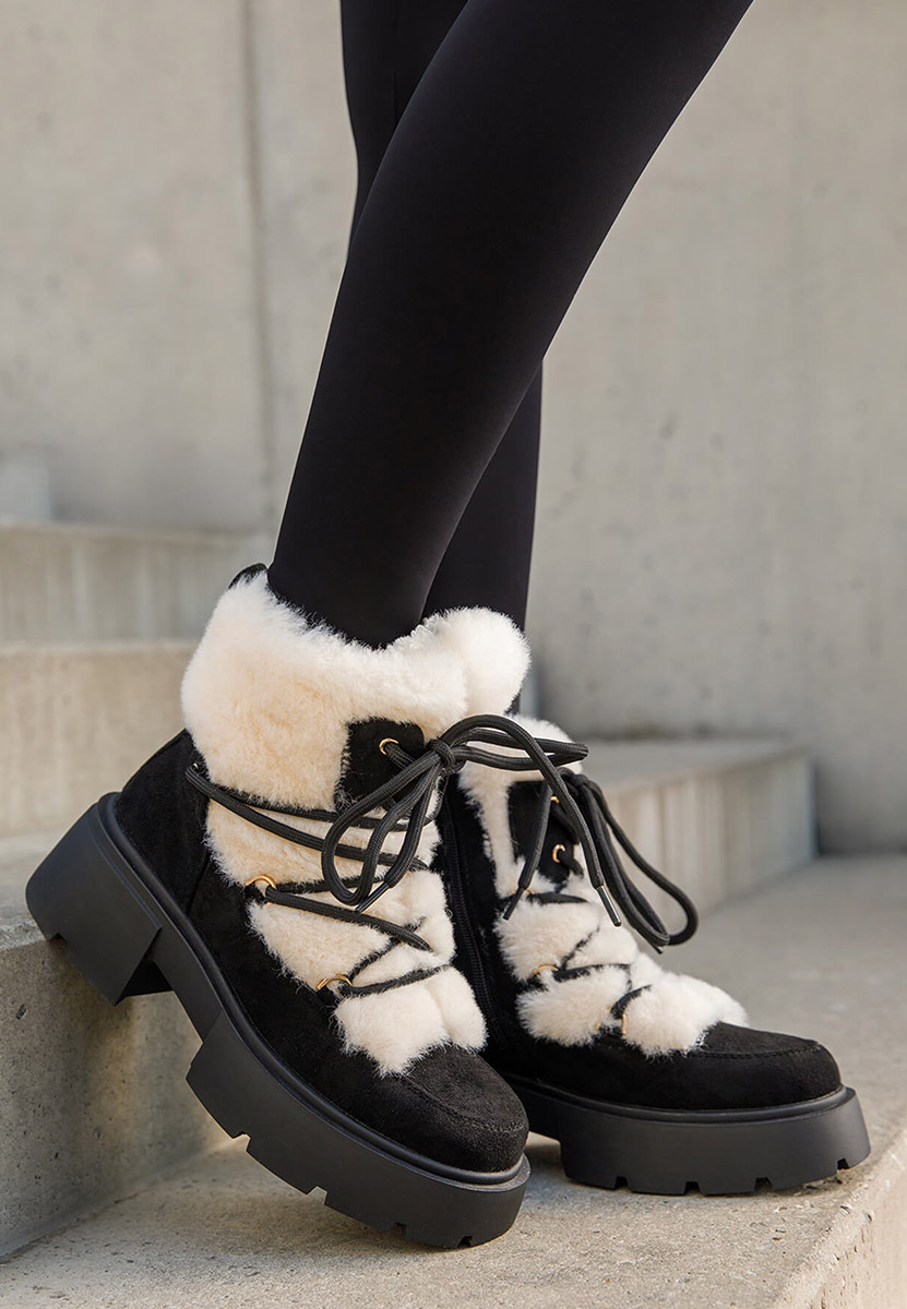 Ghete imblanite dama Aslyn negre