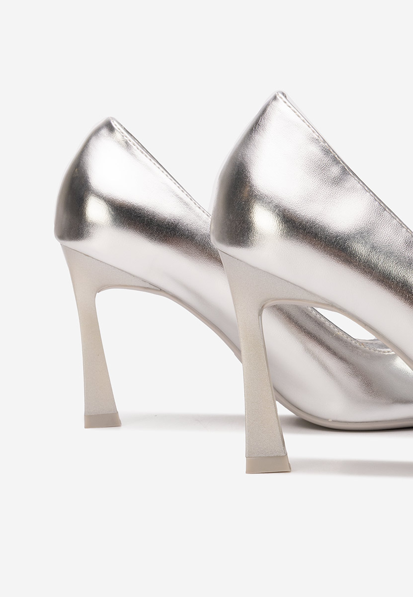 Pantofi cu toc subtire Xeresa argintii