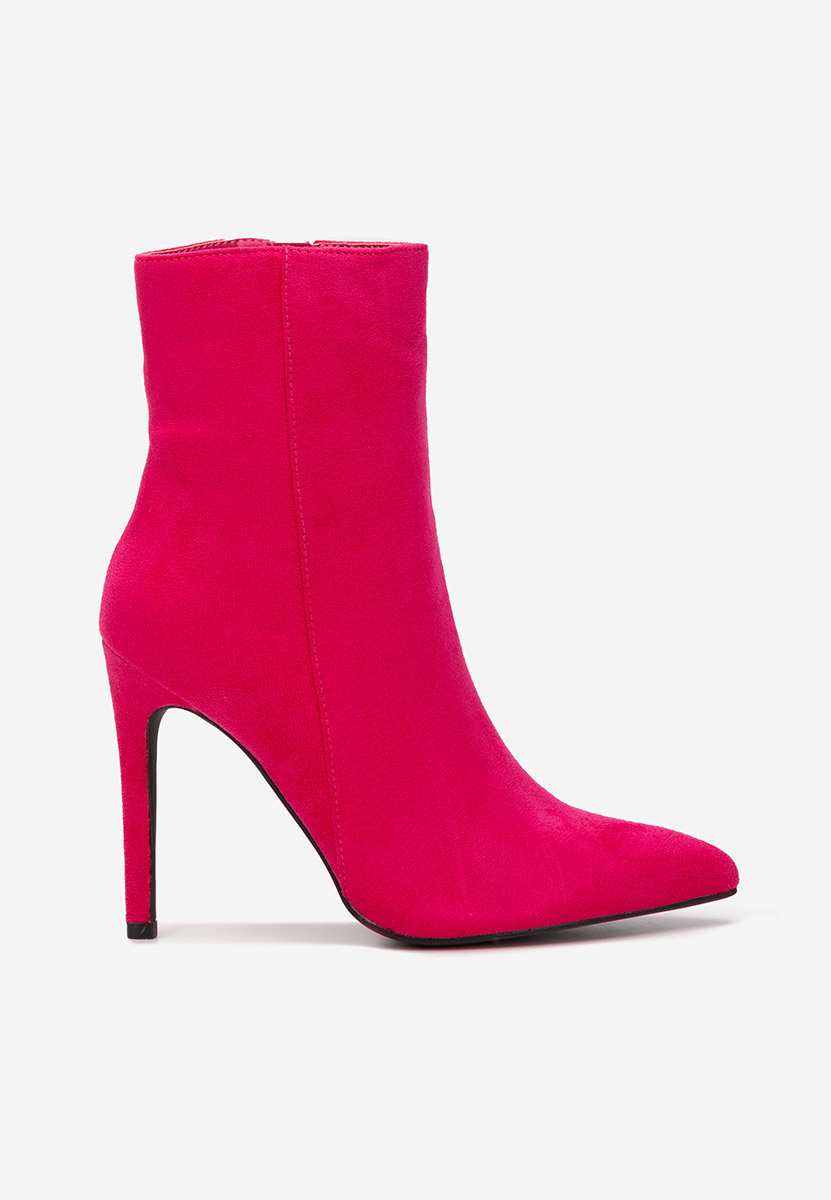 Botine cu toc subtire Cendria fucsia
