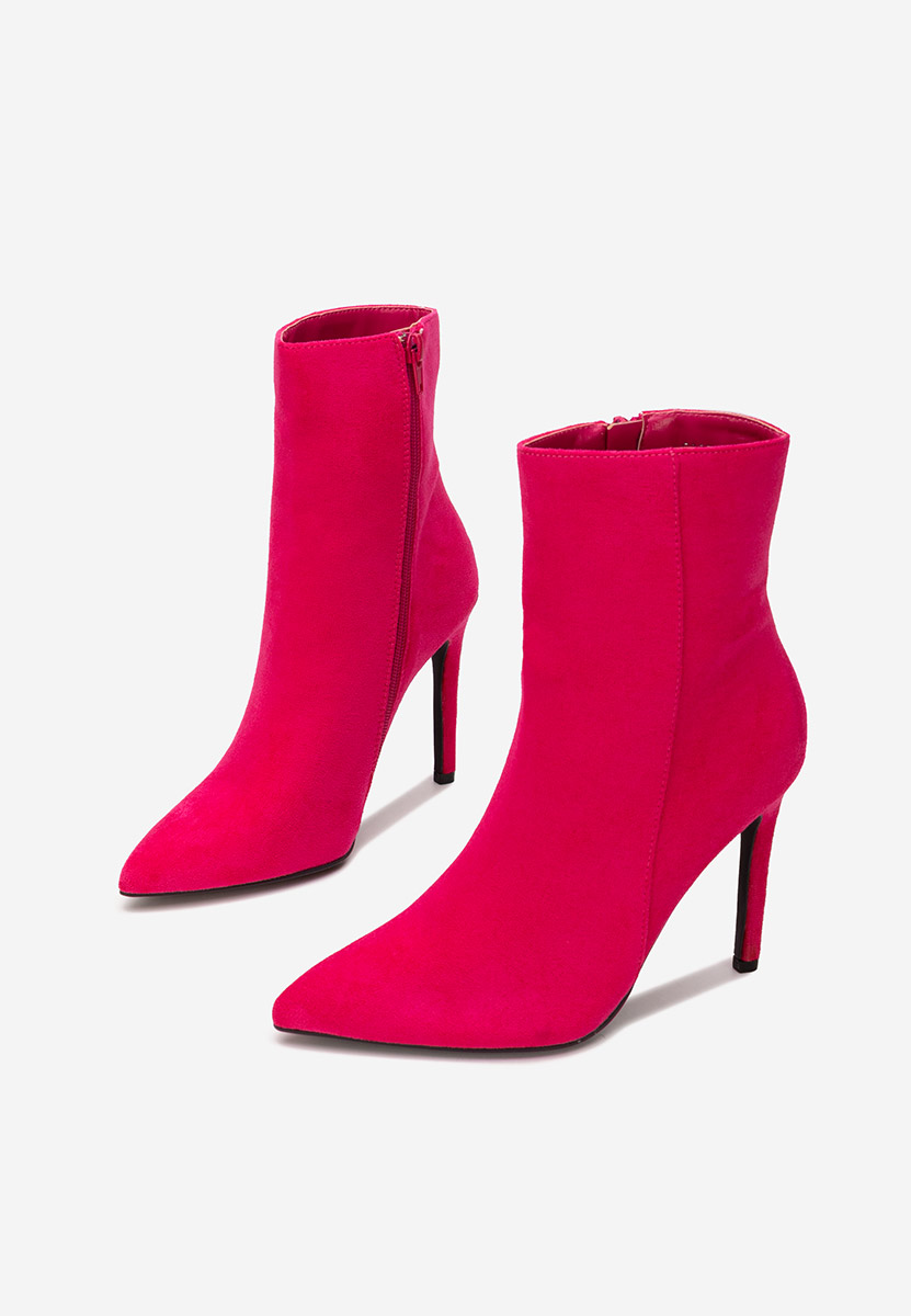 Botine cu toc subtire Cendria fucsia