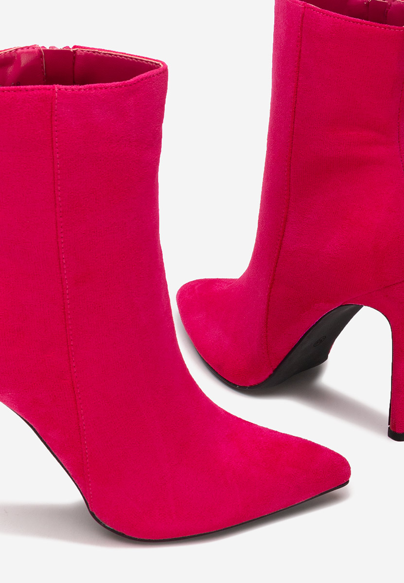 Botine cu toc subtire Cendria fucsia