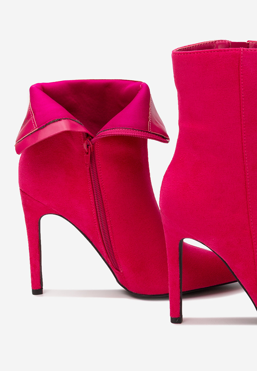 Botine cu toc subtire Cendria fucsia