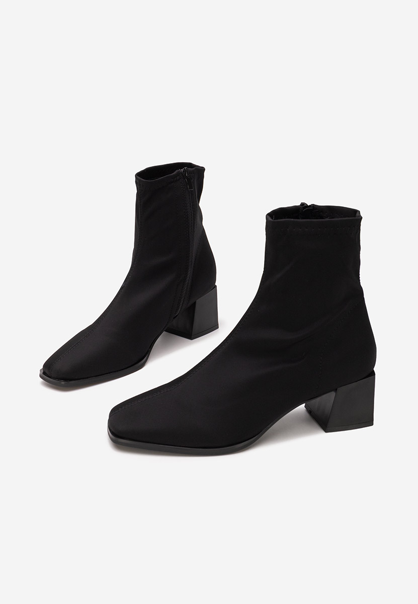 Botine cu toc gros Florinia negre