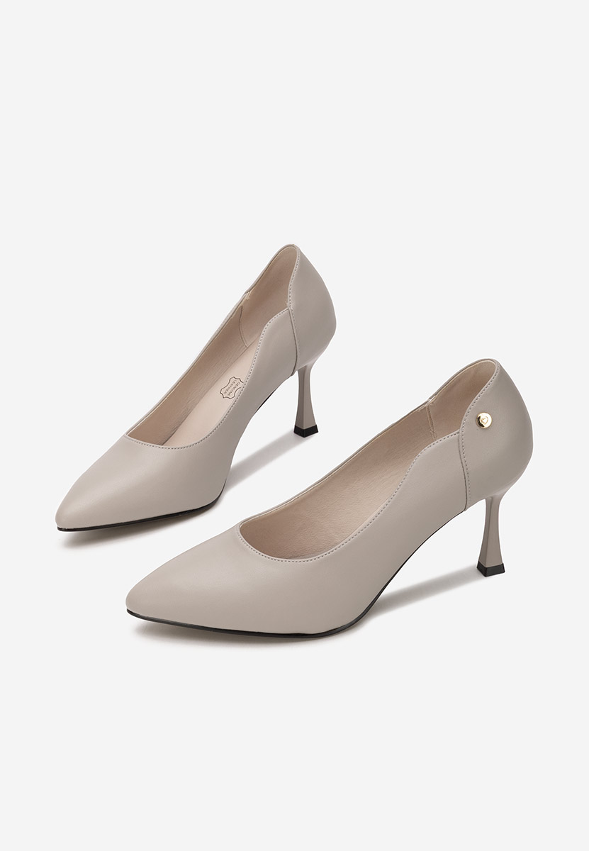 Pantofi cu toc subtire Karita gri