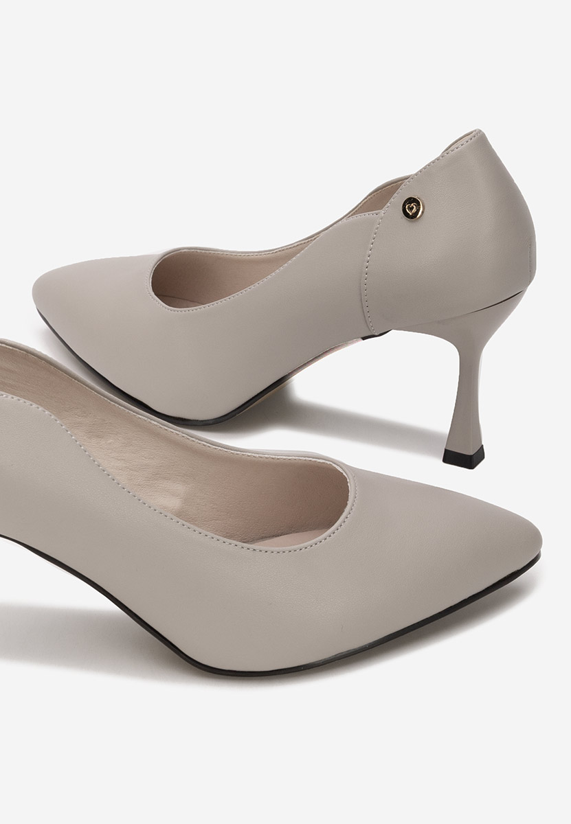 Pantofi cu toc subtire Karita gri