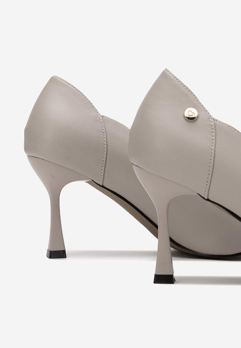 Pantofi cu toc subtire Karita gri
