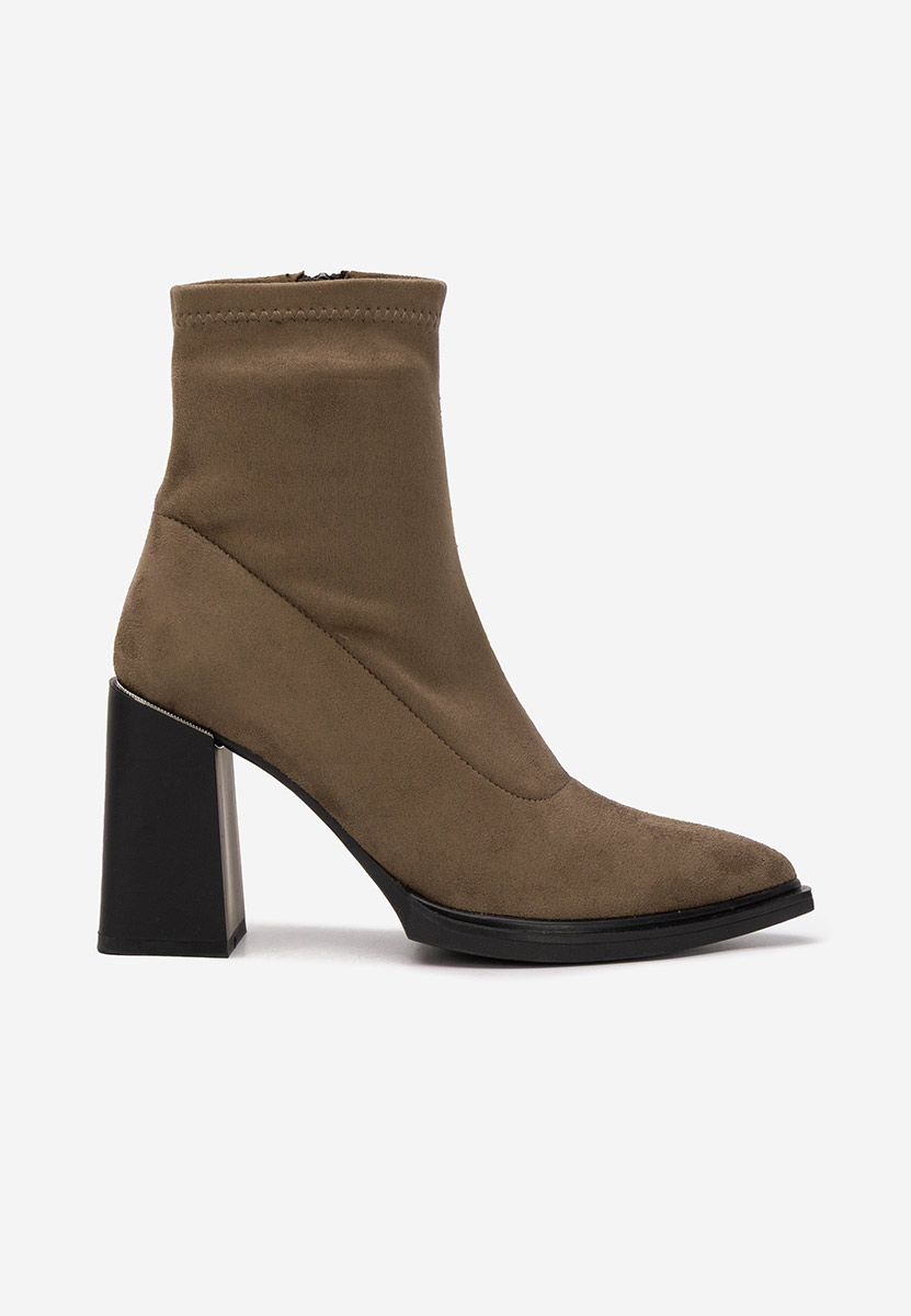 Botine cu toc gros Carisma maro
