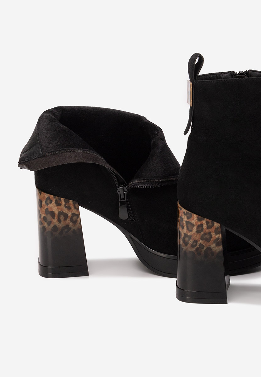Botine cu toc gros Astonia negre