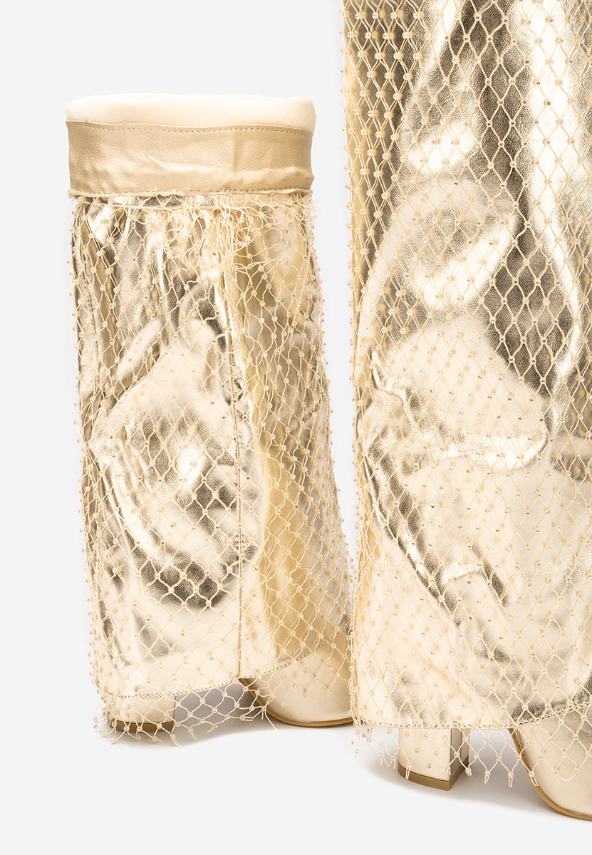 Cizme inalte dama Naelia aurii