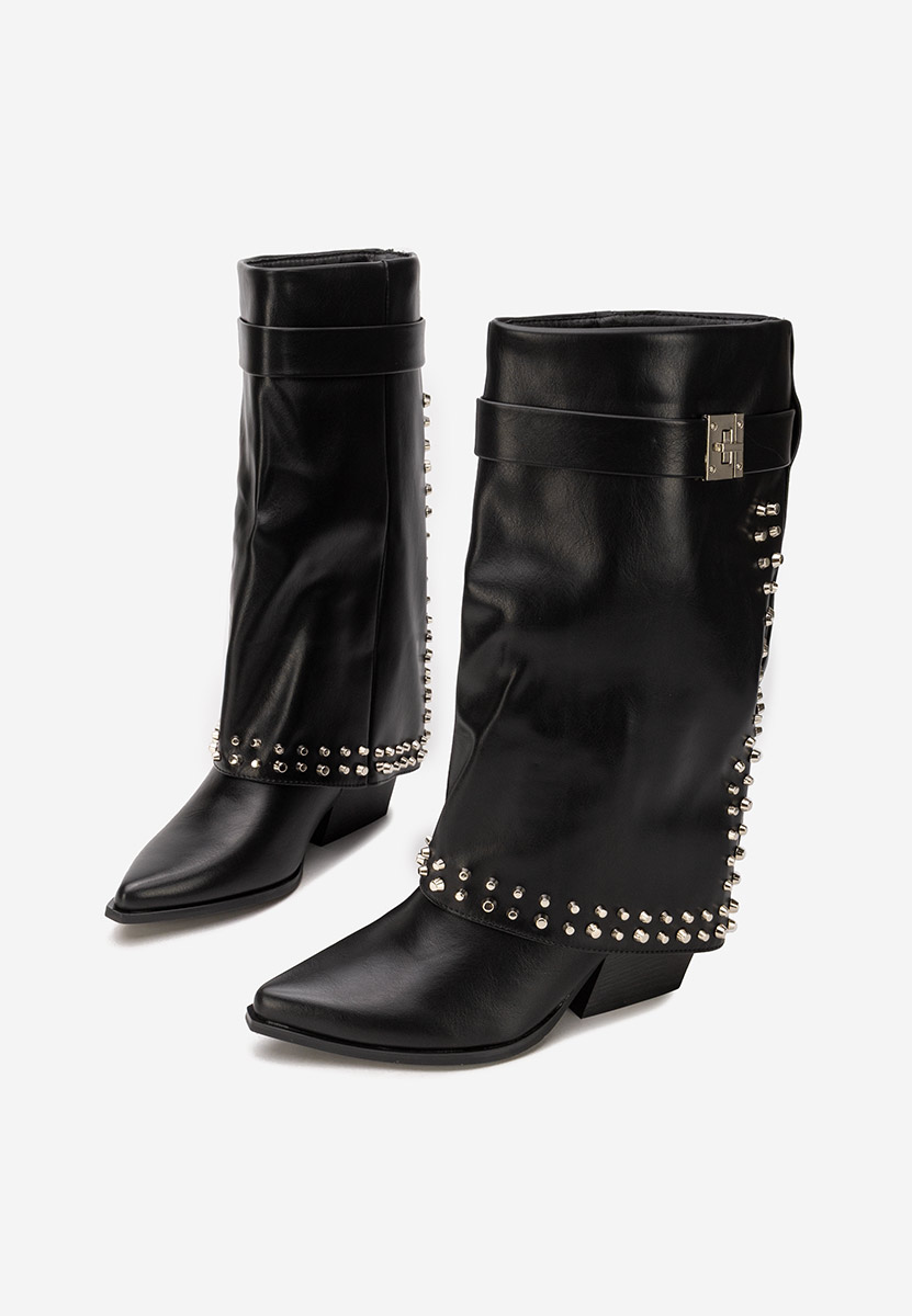 Cizme cu toc gros Naielia negre