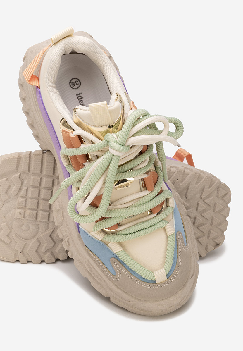 Sneakers cu platforma Elvora kaki