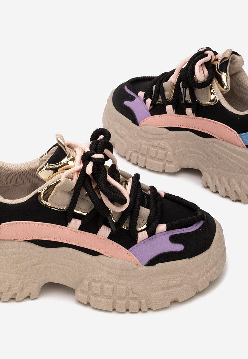 Sneakers cu platforma Elvora negri