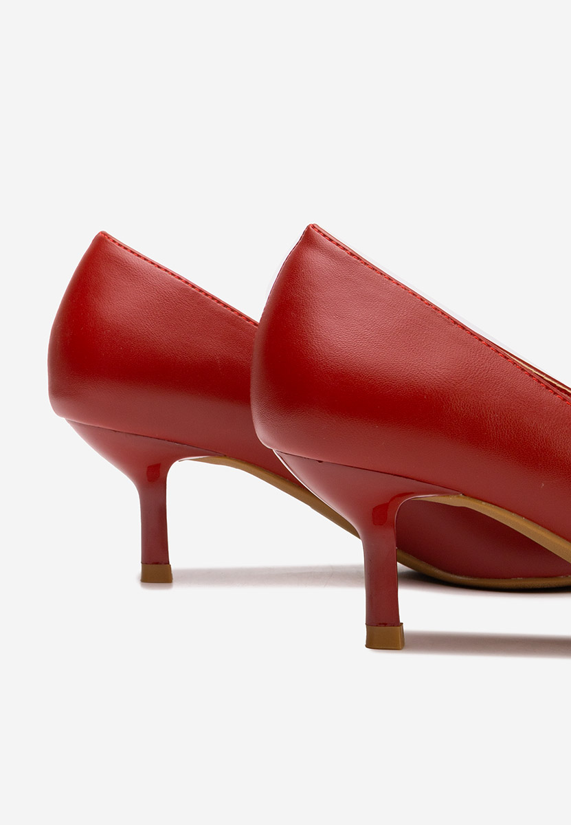 Pantofi stiletto cu toc mic Rilora rosii