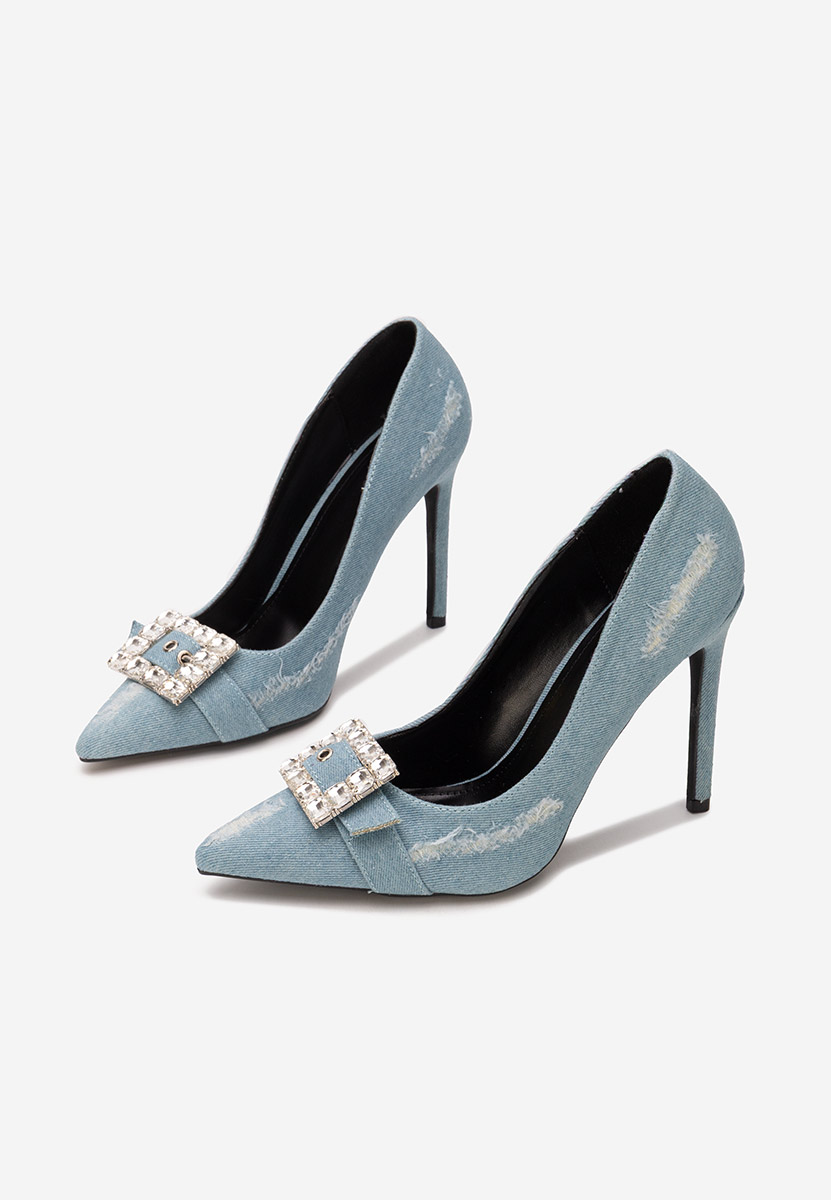 Pantofi stiletto Calrisa denim