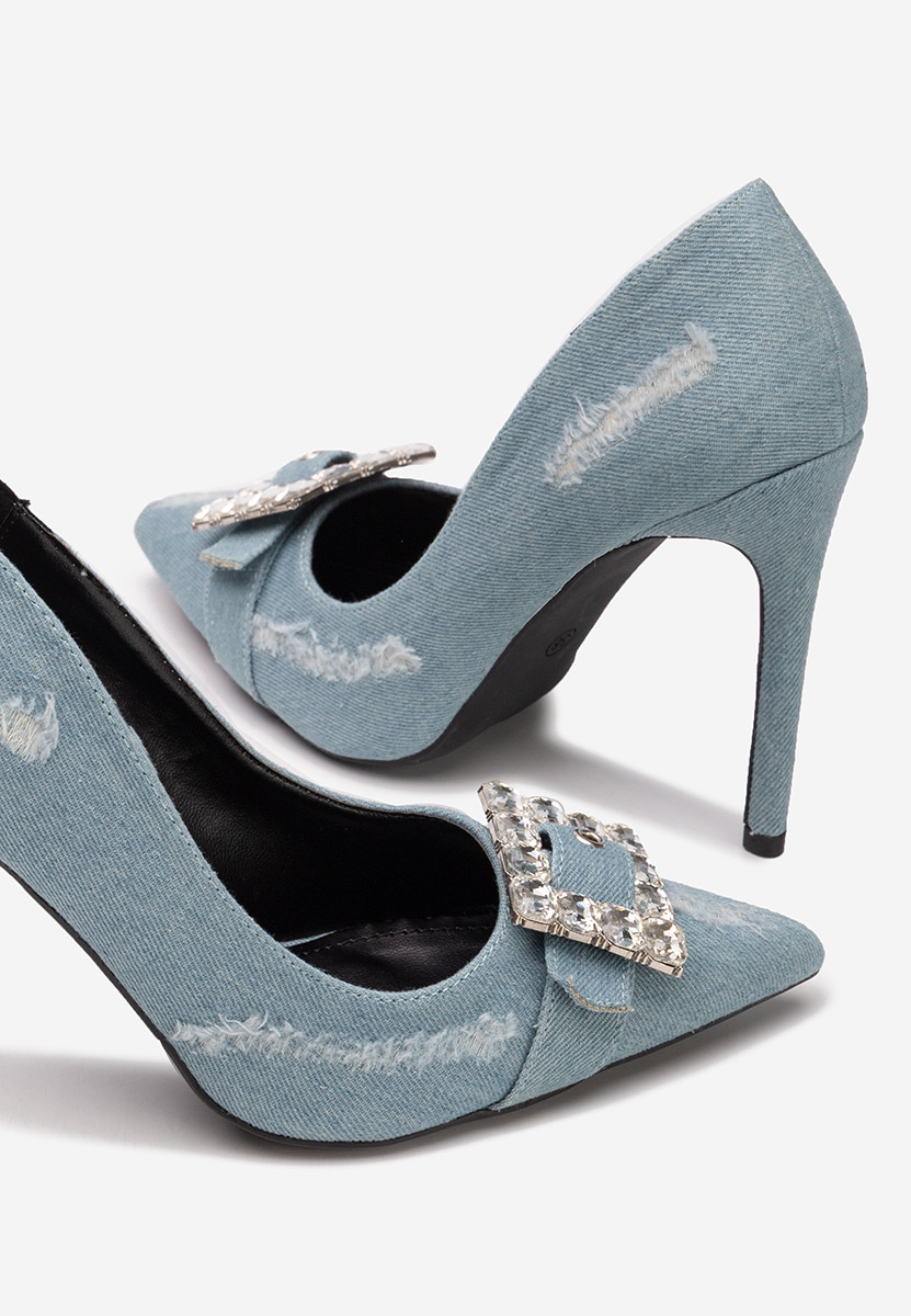 Pantofi stiletto Calrisa denim