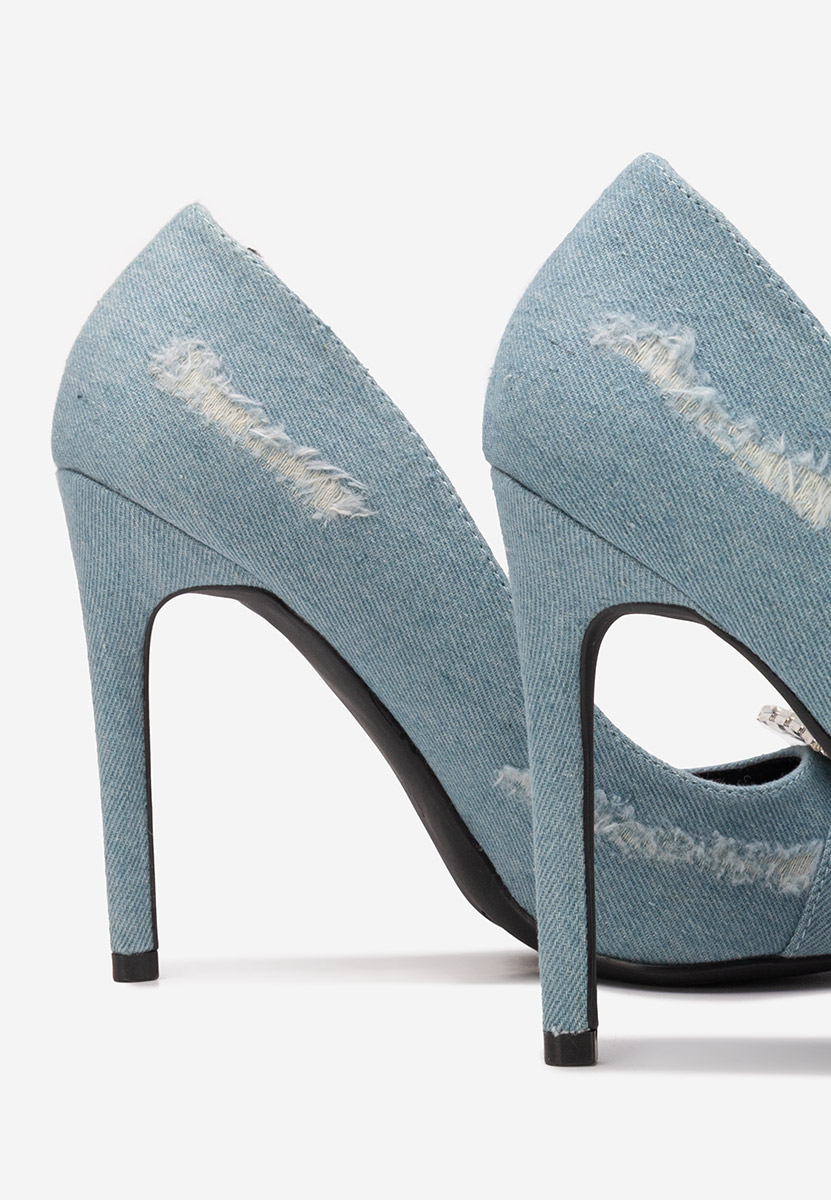 Pantofi stiletto Calrisa denim