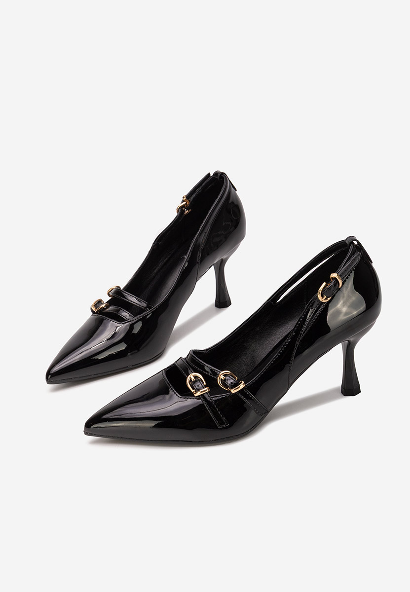 Pantofi cu toc subtire Morenia negri