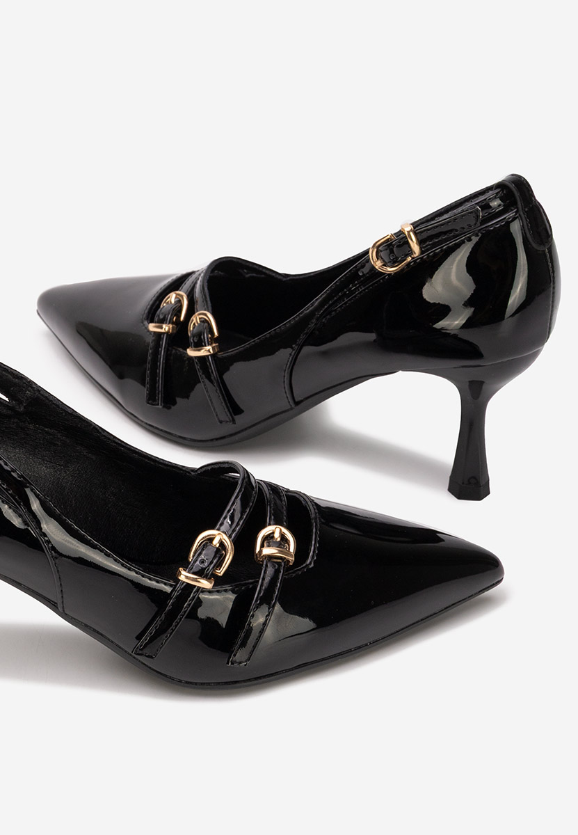 Pantofi cu toc subtire Morenia negri