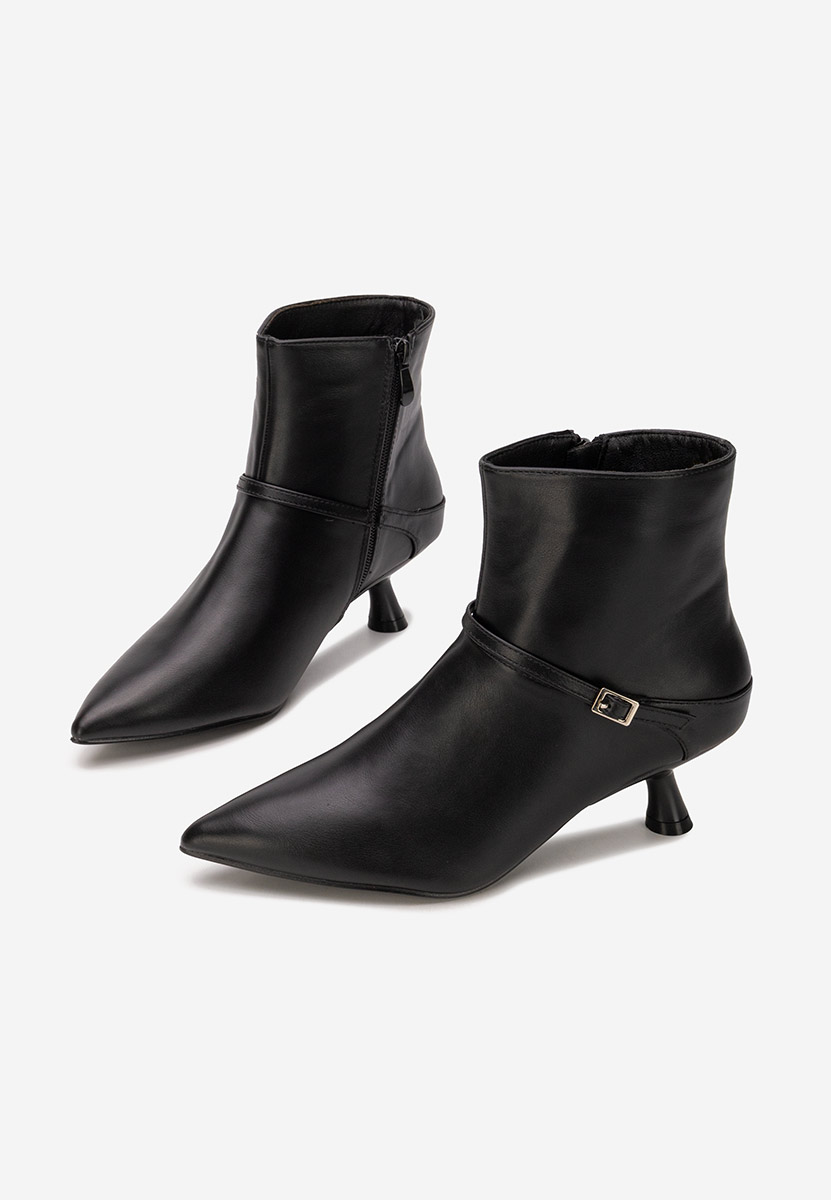 Botine cu toc subtire Ovoria negre