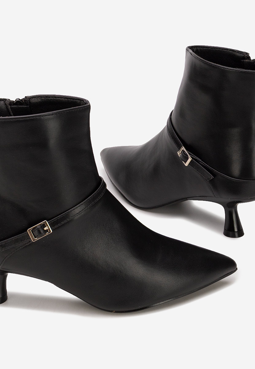 Botine cu toc subtire Ovoria negre