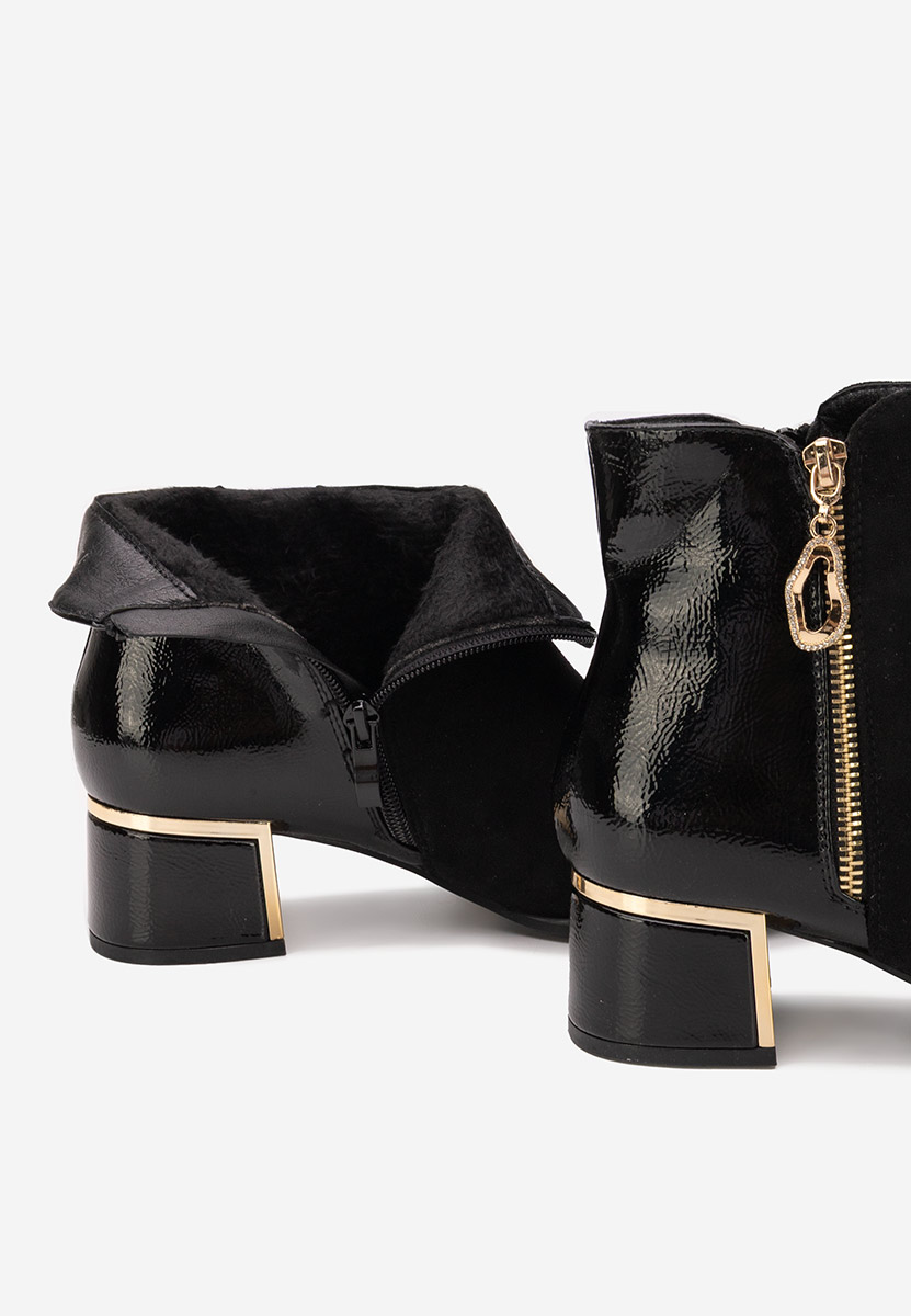 Botine cu toc gros Daisina negre