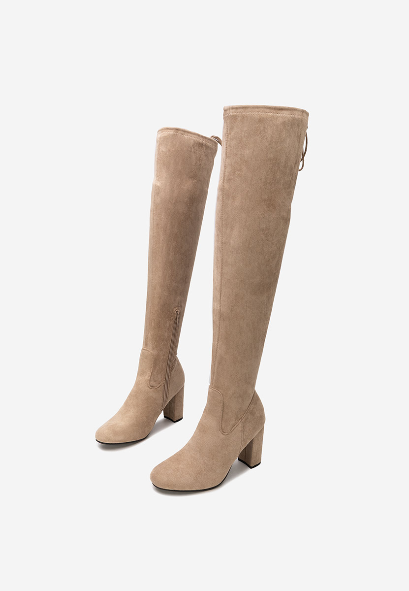 Cizme lungi peste genunchi Norisia bej