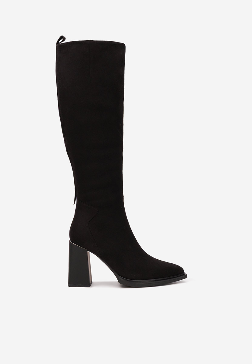 Cizme cu toc gros Ricardia V3 negre