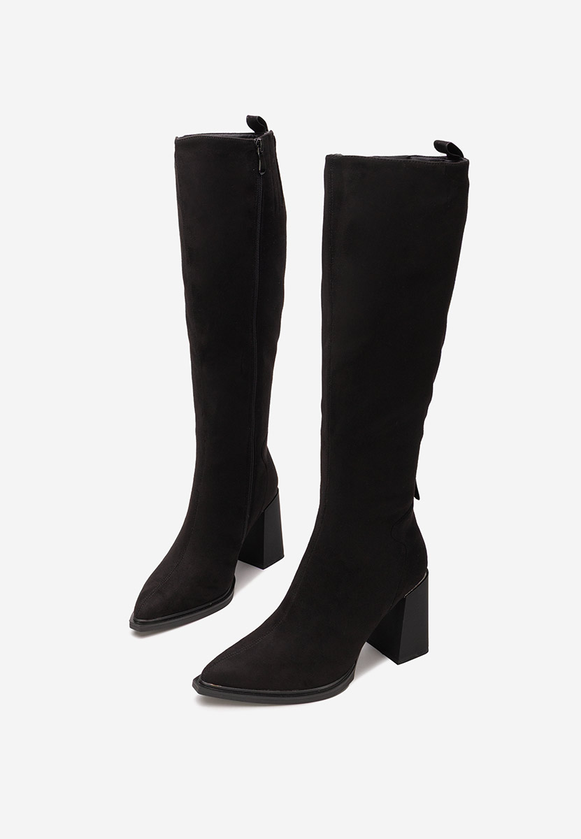 Cizme cu toc gros Ricardia V3 negre