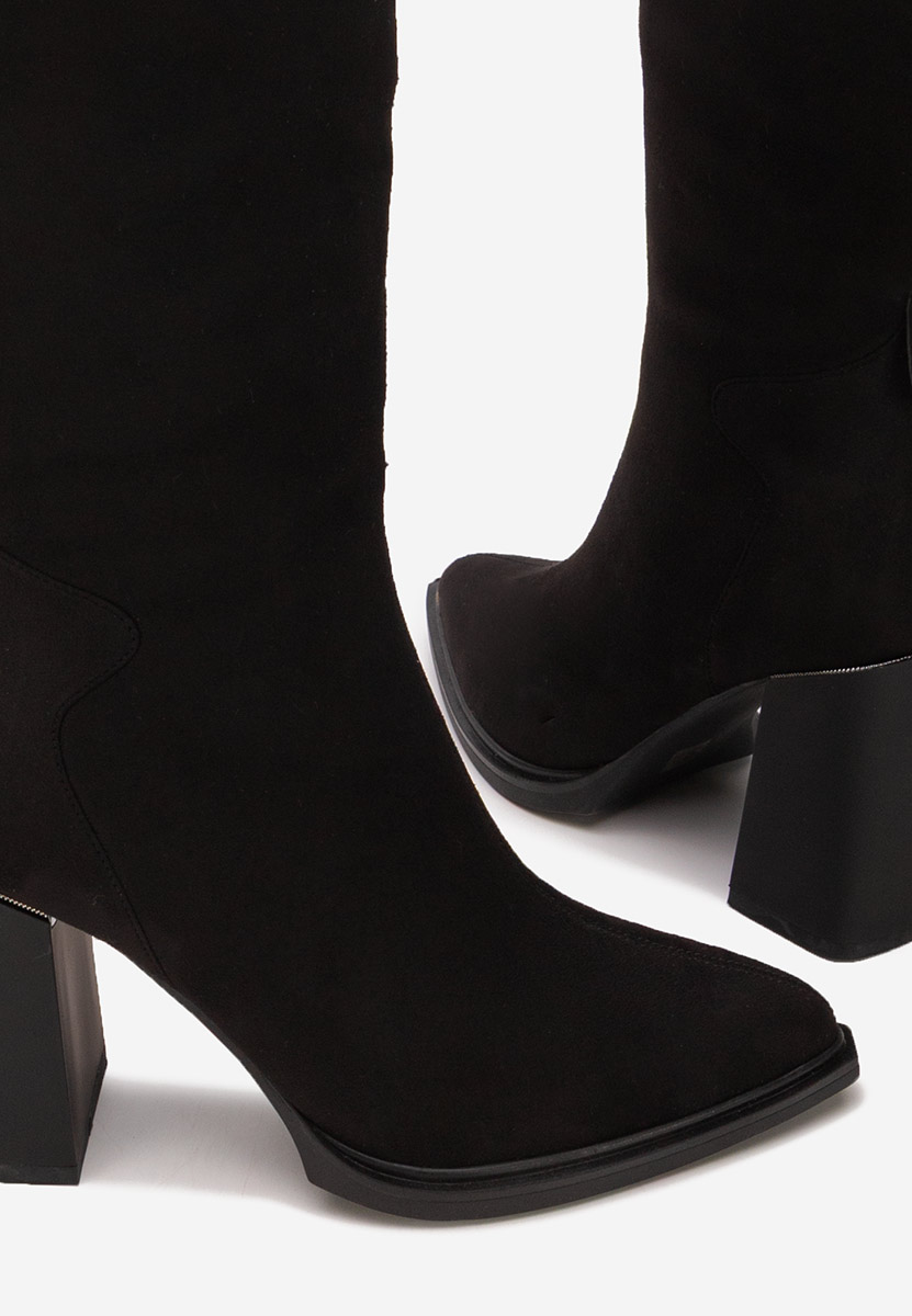 Cizme cu toc gros Ricardia V3 negre