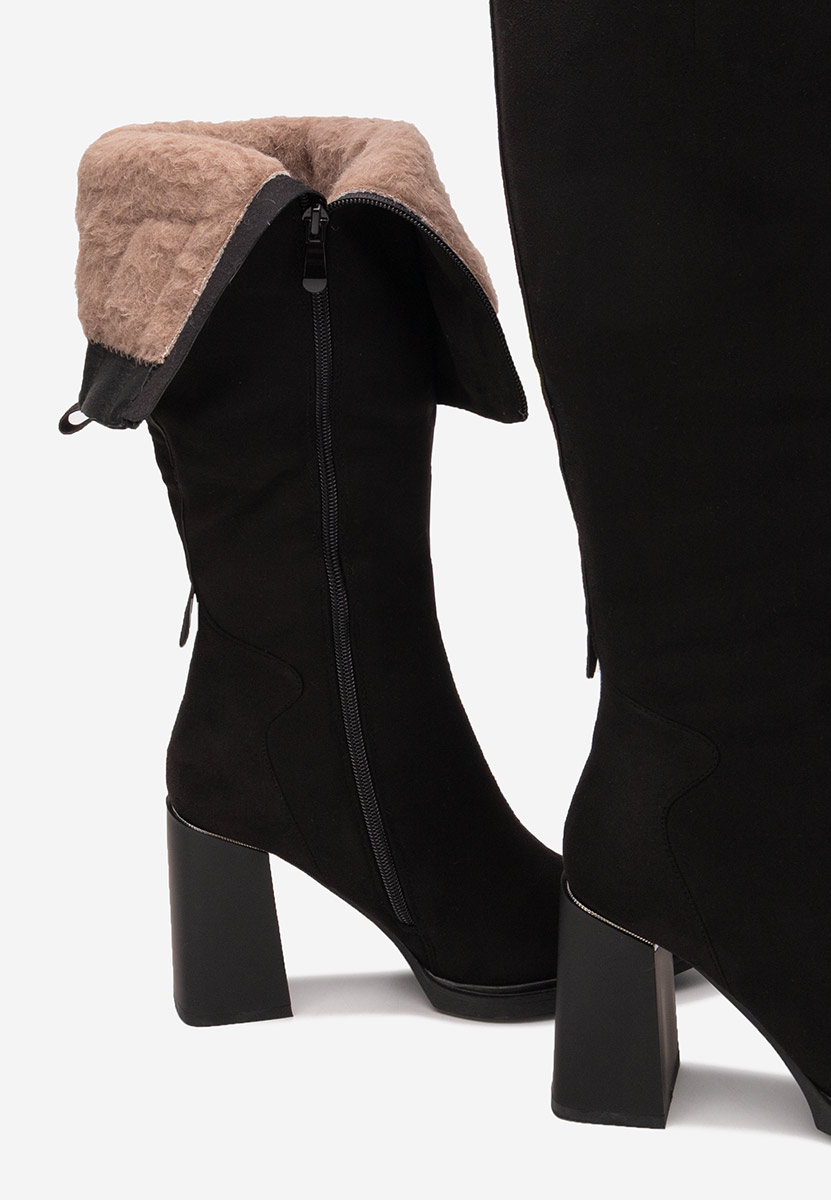 Cizme cu toc gros Ricardia V3 negre