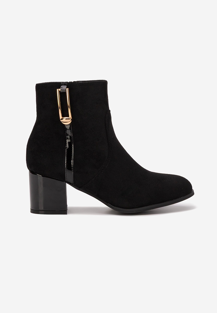 Botine cu toc gros Otalira negre