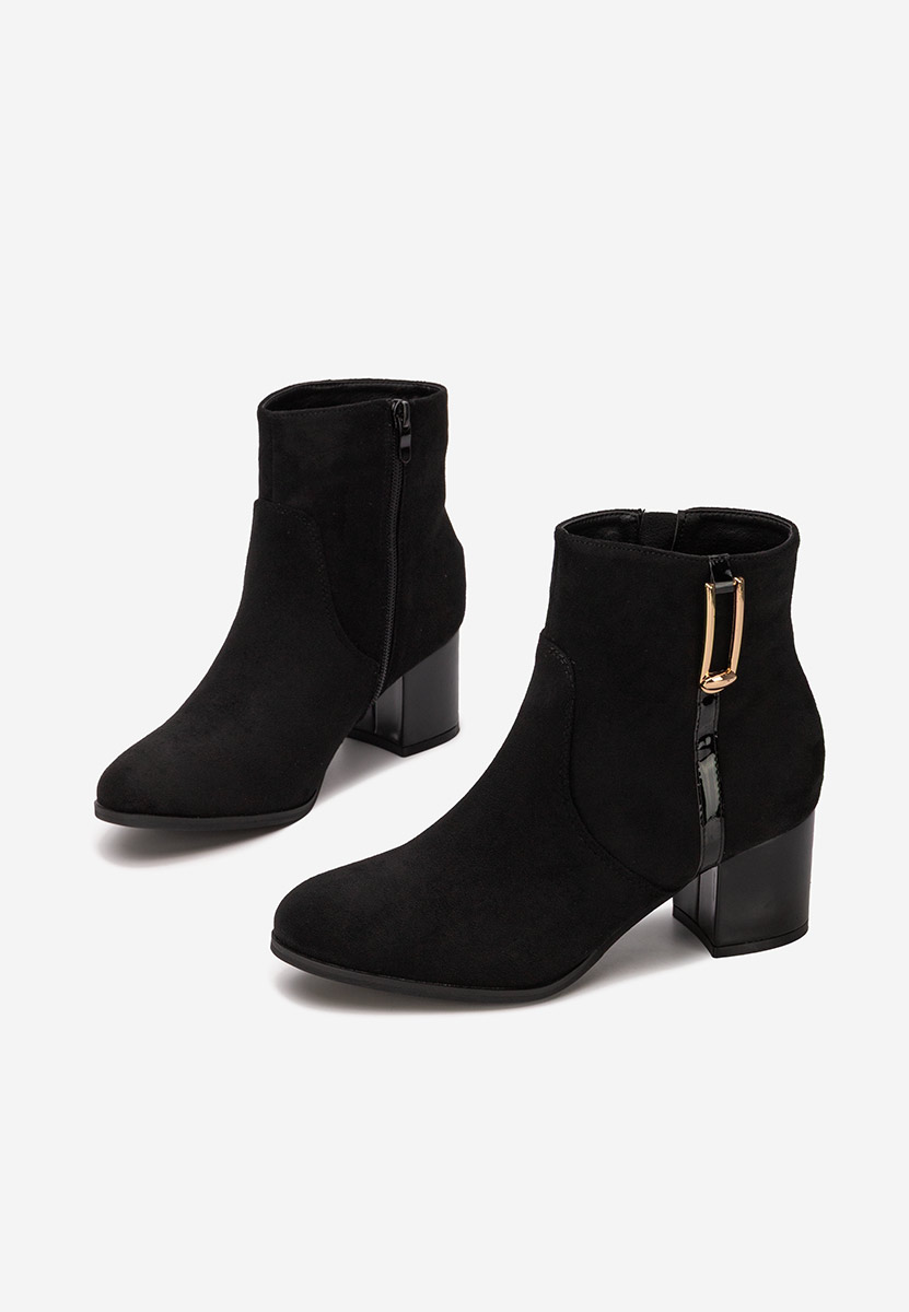 Botine cu toc gros Otalira negre