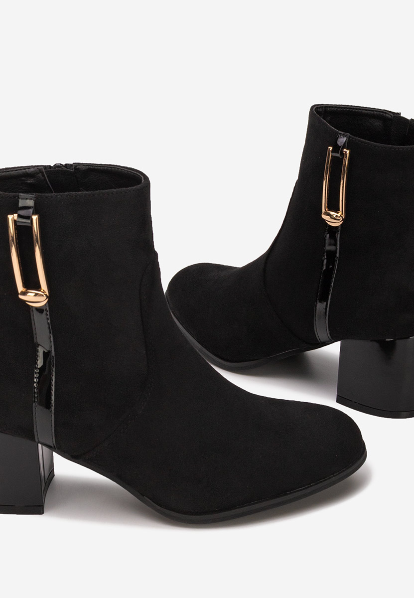 Botine cu toc gros Otalira negre