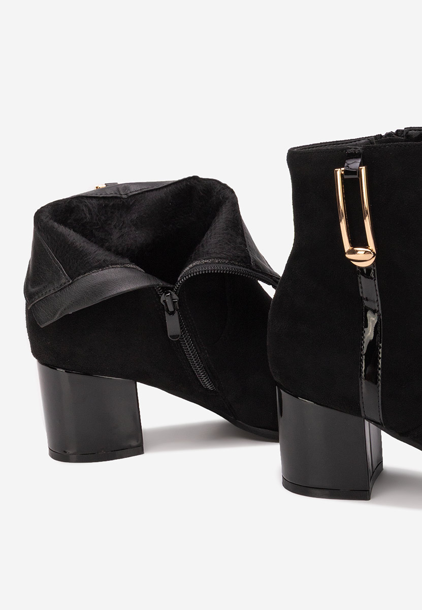 Botine cu toc gros Otalira negre