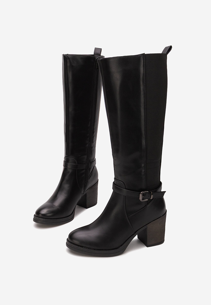 Cizme cu toc gros Orania negre