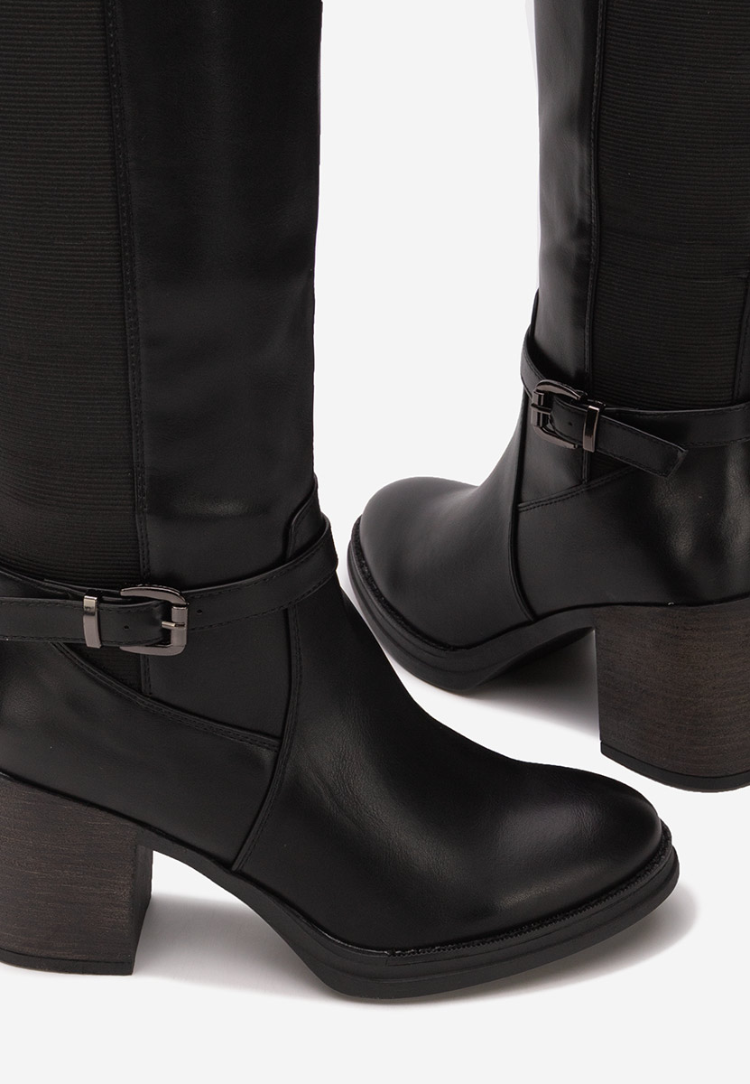 Cizme cu toc gros Orania negre